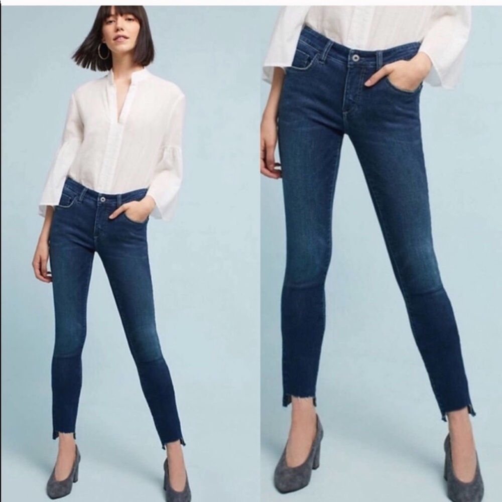 Pilcro Stacked Raw Hem Jeans